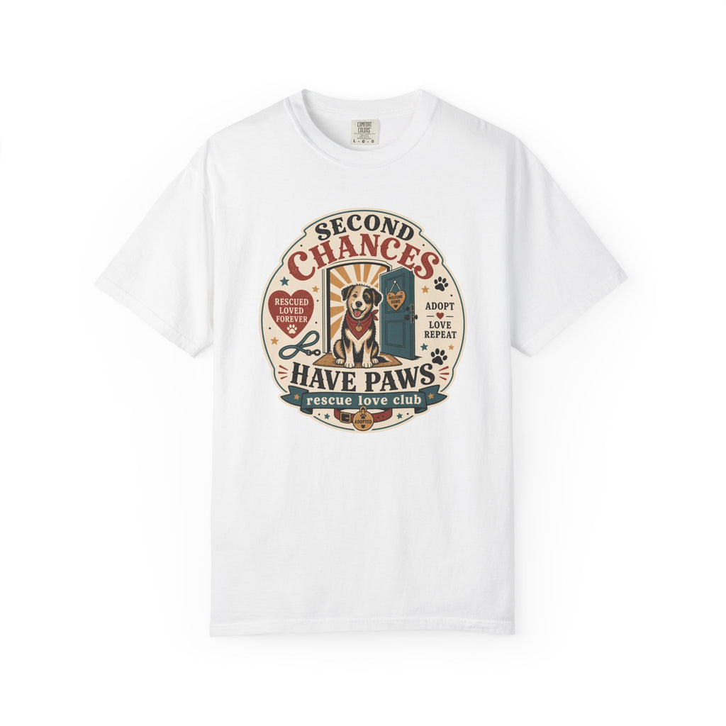 Second Chances Have Paws - Rescue Dog Mom Graphic Tee