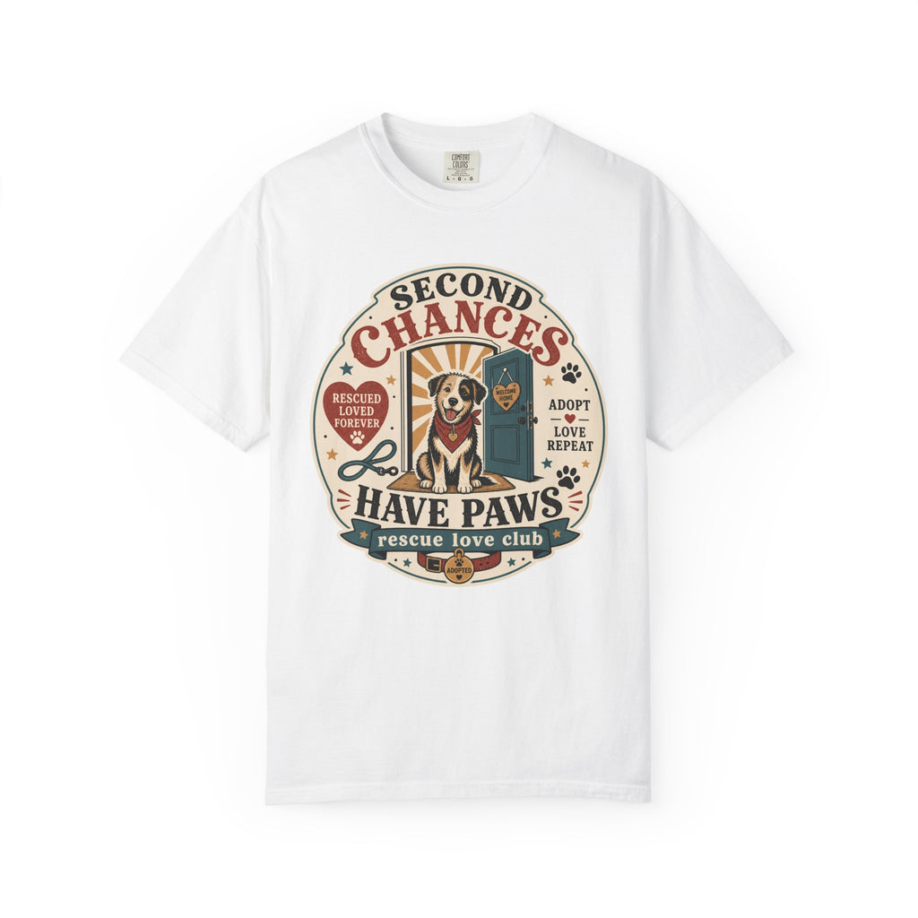 Second Chances Have Paws - Rescue Dog Mom Graphic Tee