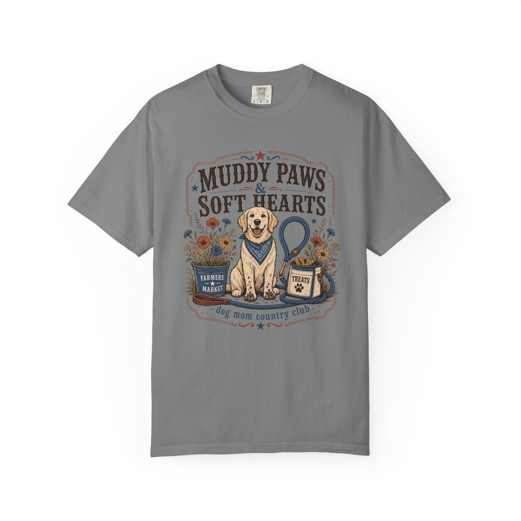 Muddy Paws & Soft Hearts Dog Mom T-Shirt