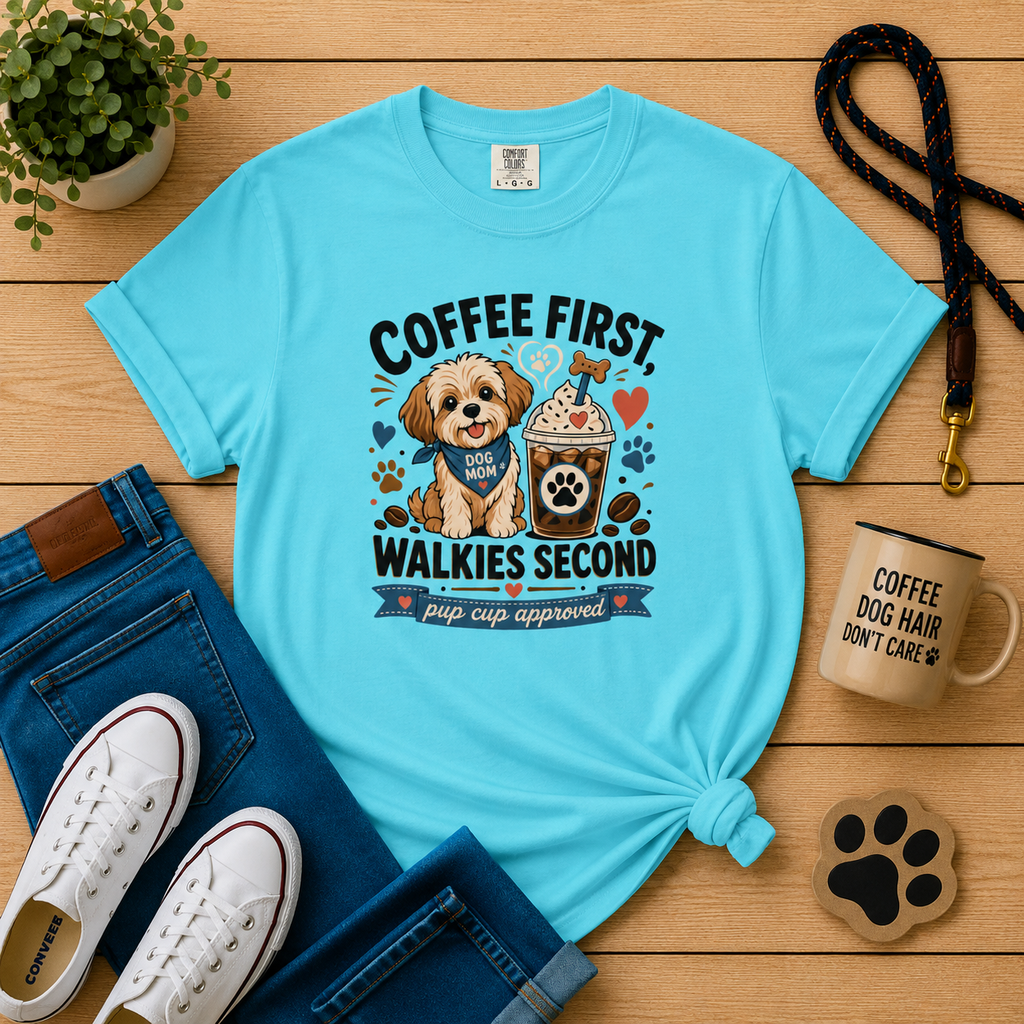 Coffee First, Walkies Second T-Shirt