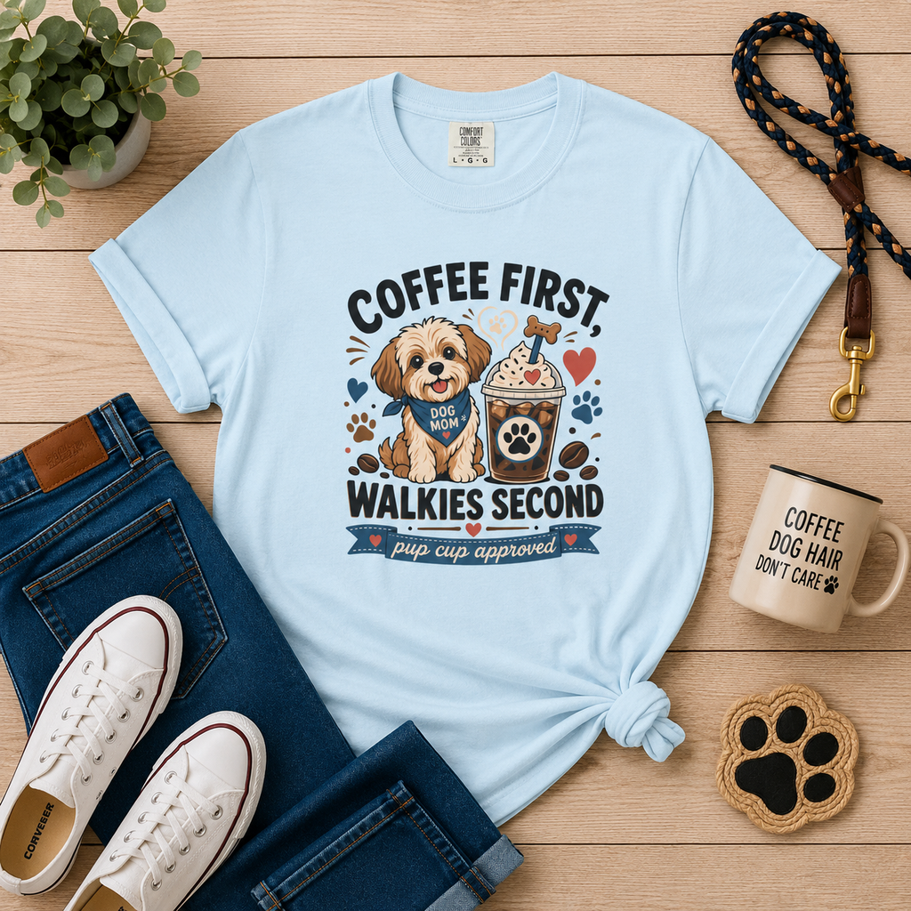 Coffee First, Walkies Second T-Shirt