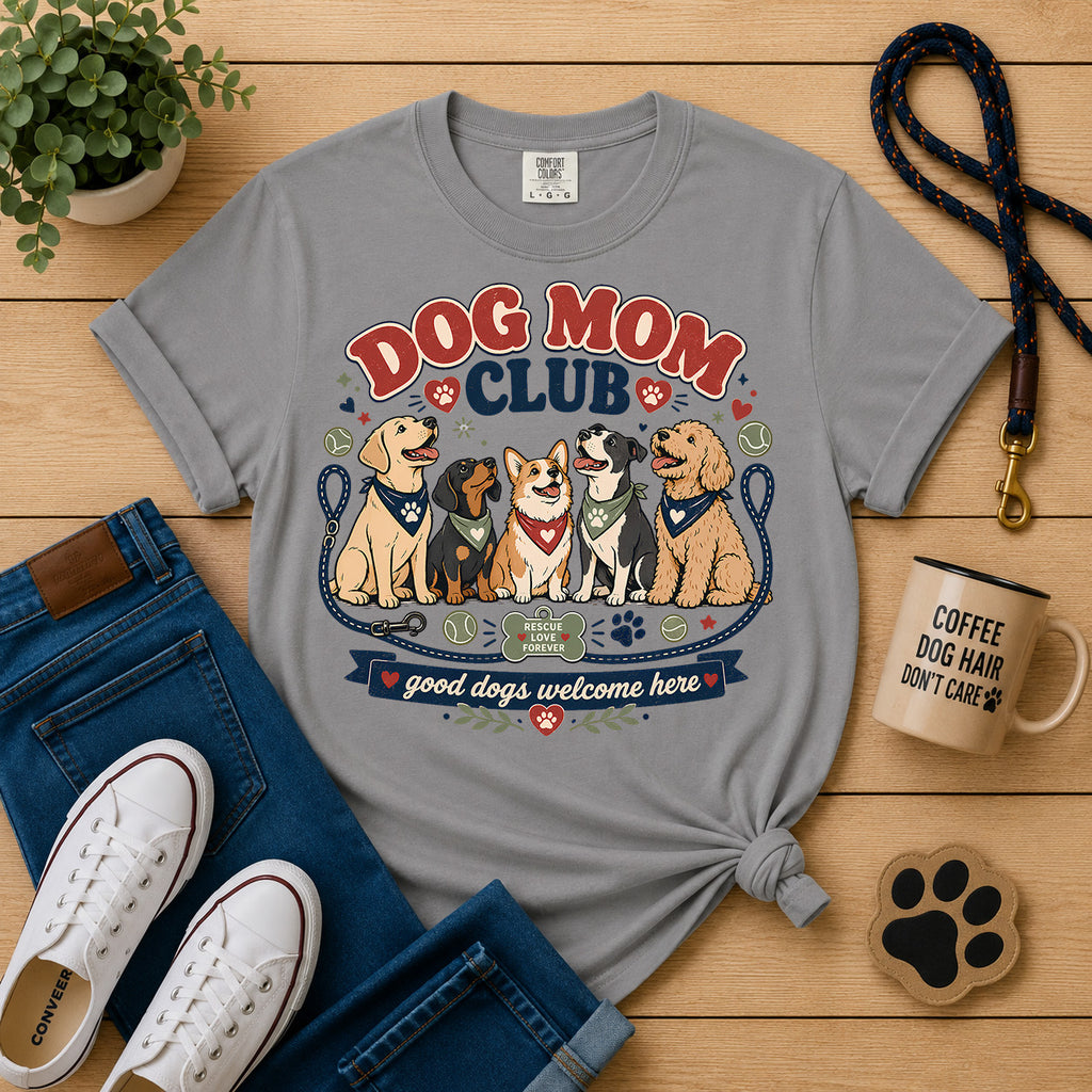Dog Mom Club - Good Dogs Welcome Here Graphic Tee