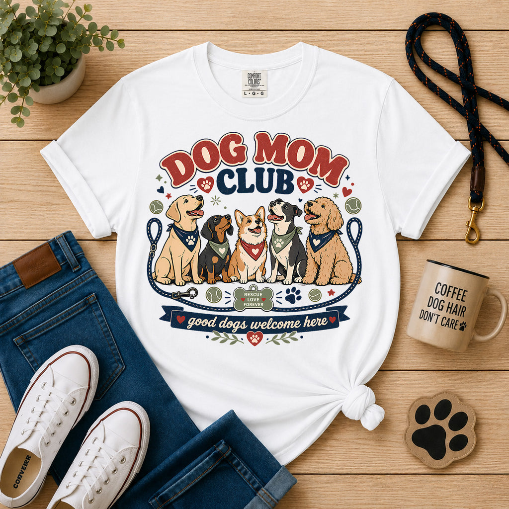 Dog Mom Club - Good Dogs Welcome Here Graphic Tee