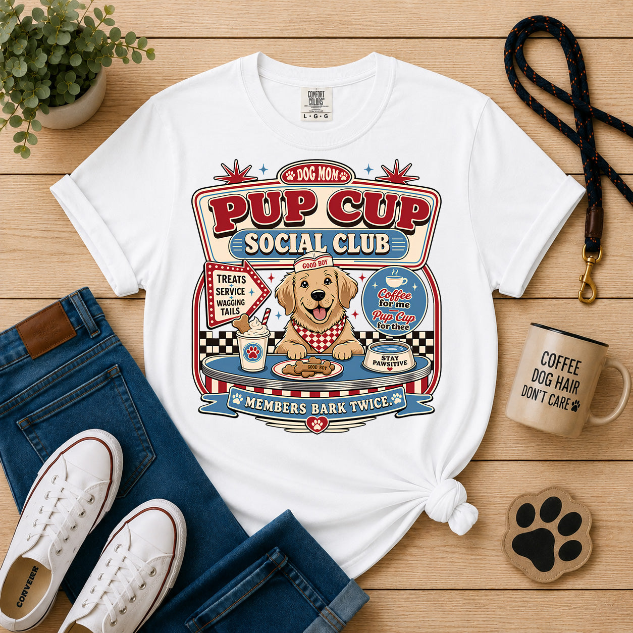 Pup Cup Social Club | Funny Dog Mom Coffee Graphic Tee