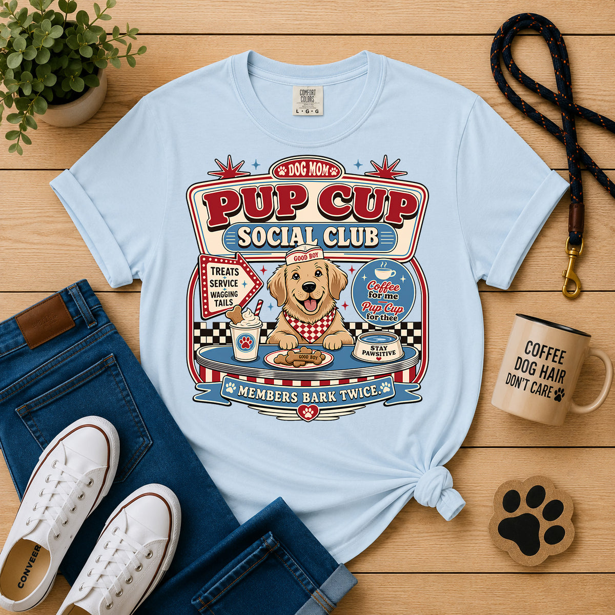 Pup Cup Social Club | Funny Dog Mom Coffee Graphic Tee