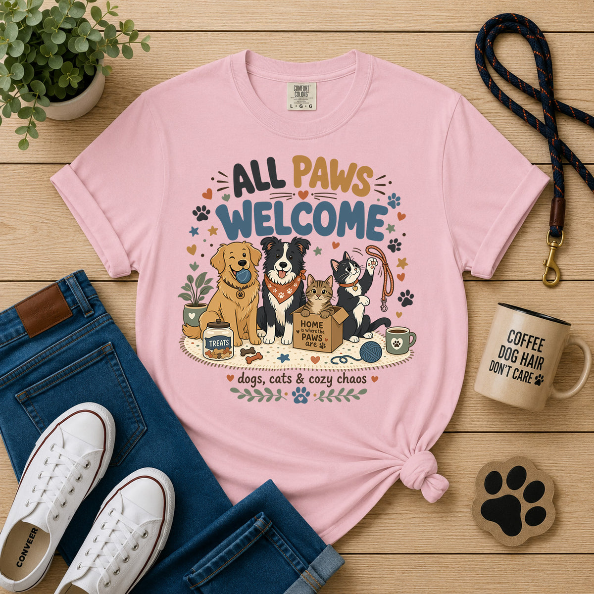 All Paws Welcome | Dog & Cat Lover Graphic Tee