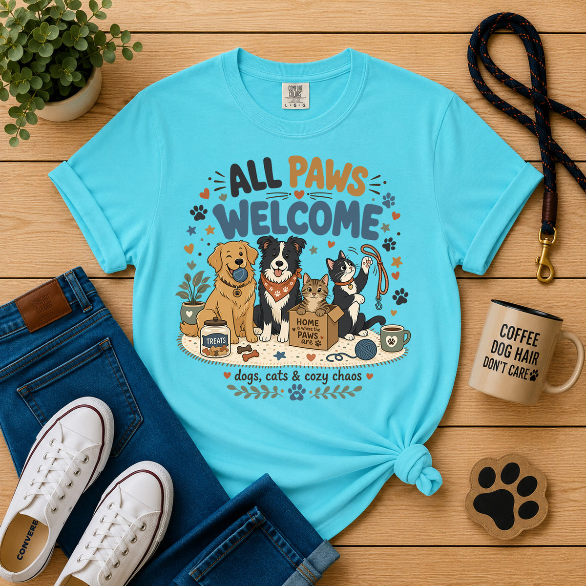 All Paws Welcome | Dog & Cat Lover Graphic Tee