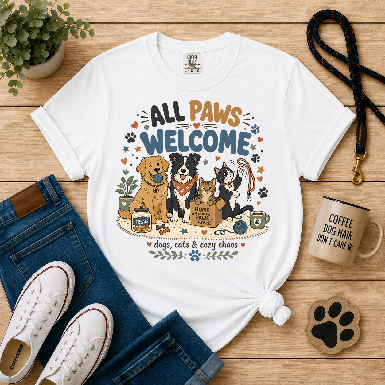 All Paws Welcome | Dog & Cat Lover Graphic Tee