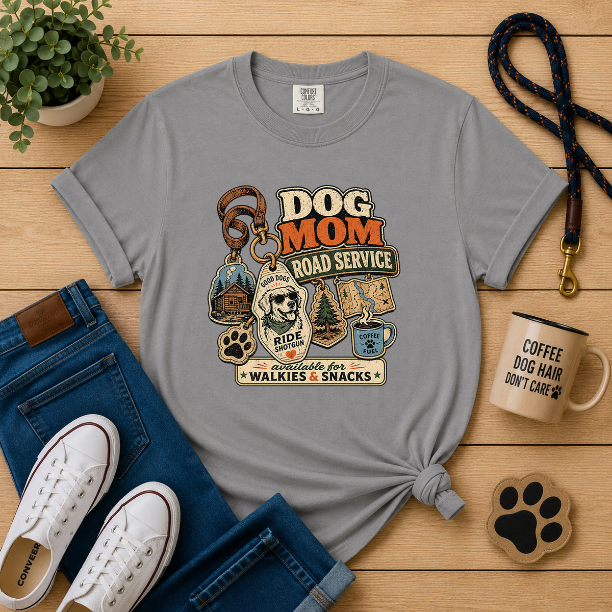 Dog Mom Road Service Adventure Dog Mom Graphic Tee