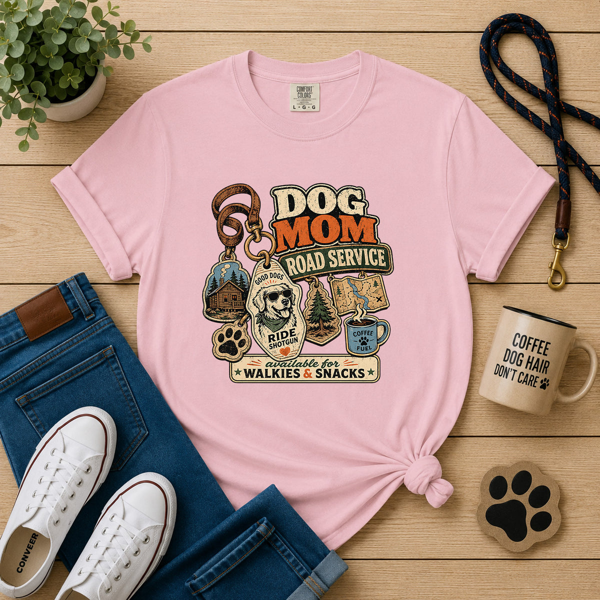 Dog Mom Road Service Adventure Dog Mom Graphic Tee