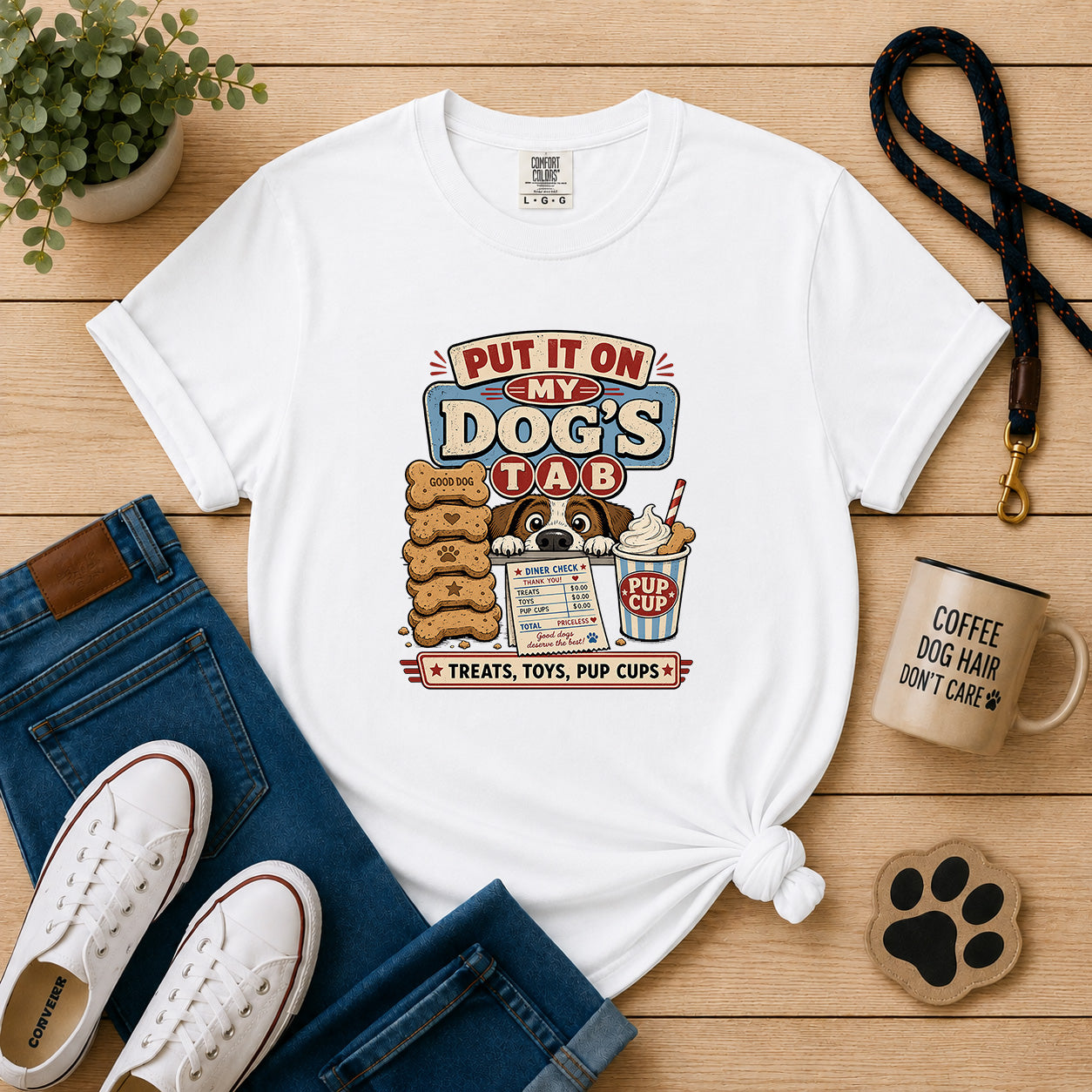 Put It on My Dog's Tab Dog Mom T-Shirt