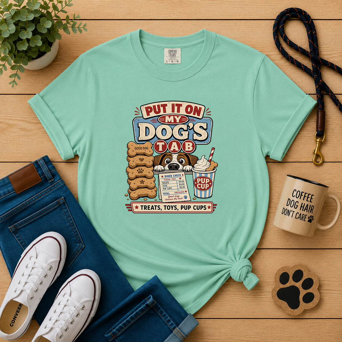 Put It on My Dog's Tab Dog Mom T-Shirt