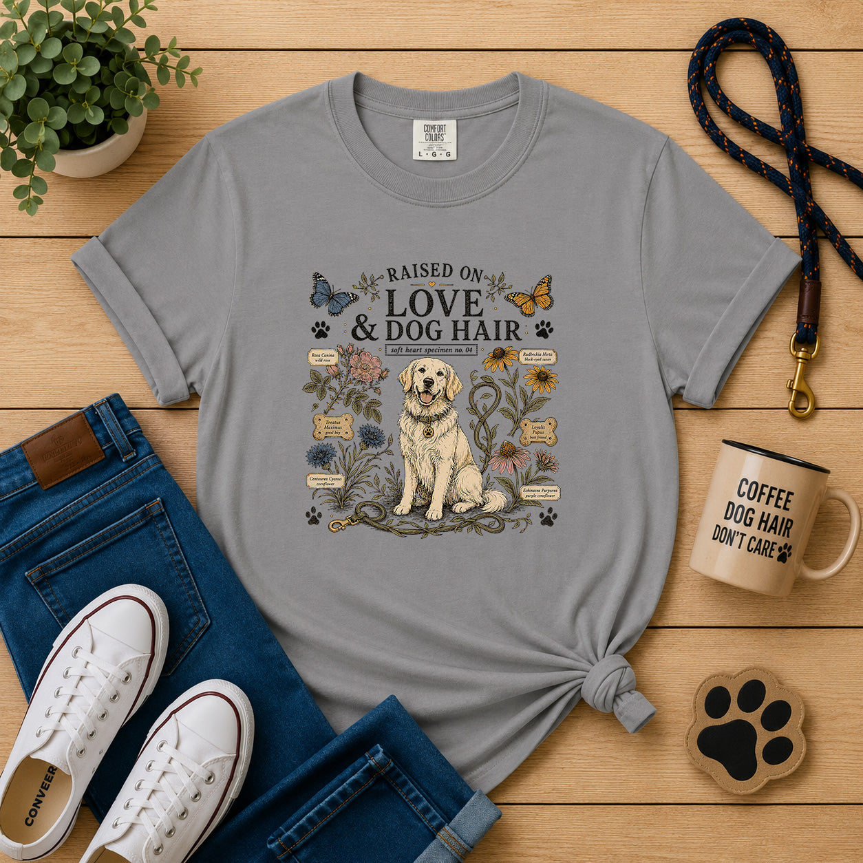 Raised on Love & Dog Hair Dog Mom T-Shirt
