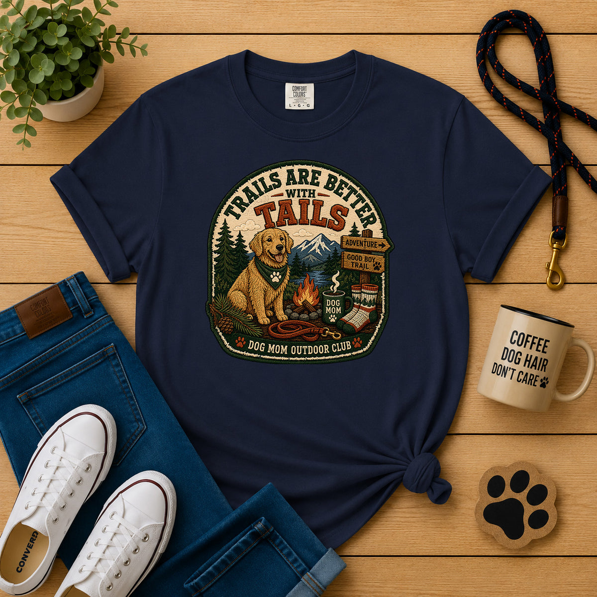 Trails Are Better with Tails Dog Mom T-Shirt
