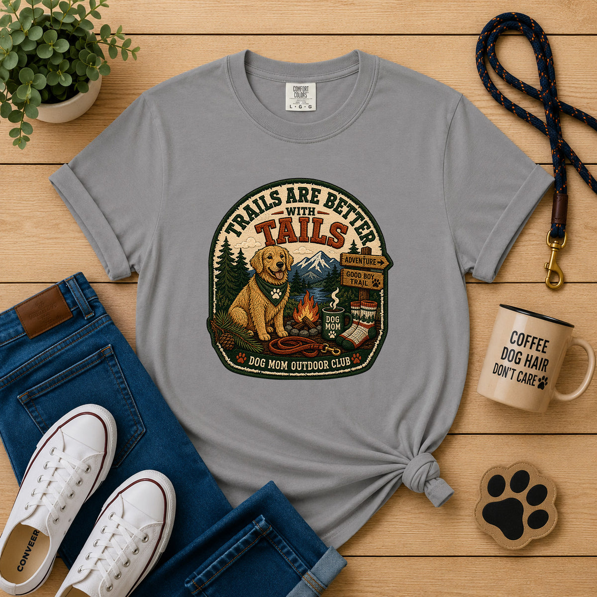 Trails Are Better with Tails Dog Mom T-Shirt