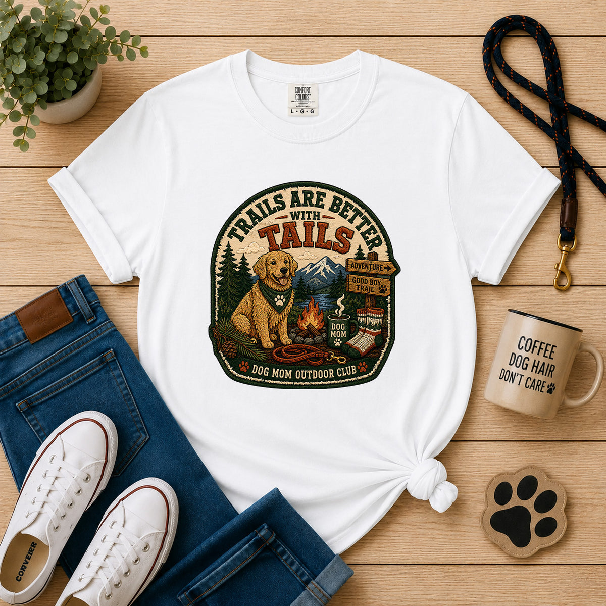 Trails Are Better with Tails Dog Mom T-Shirt