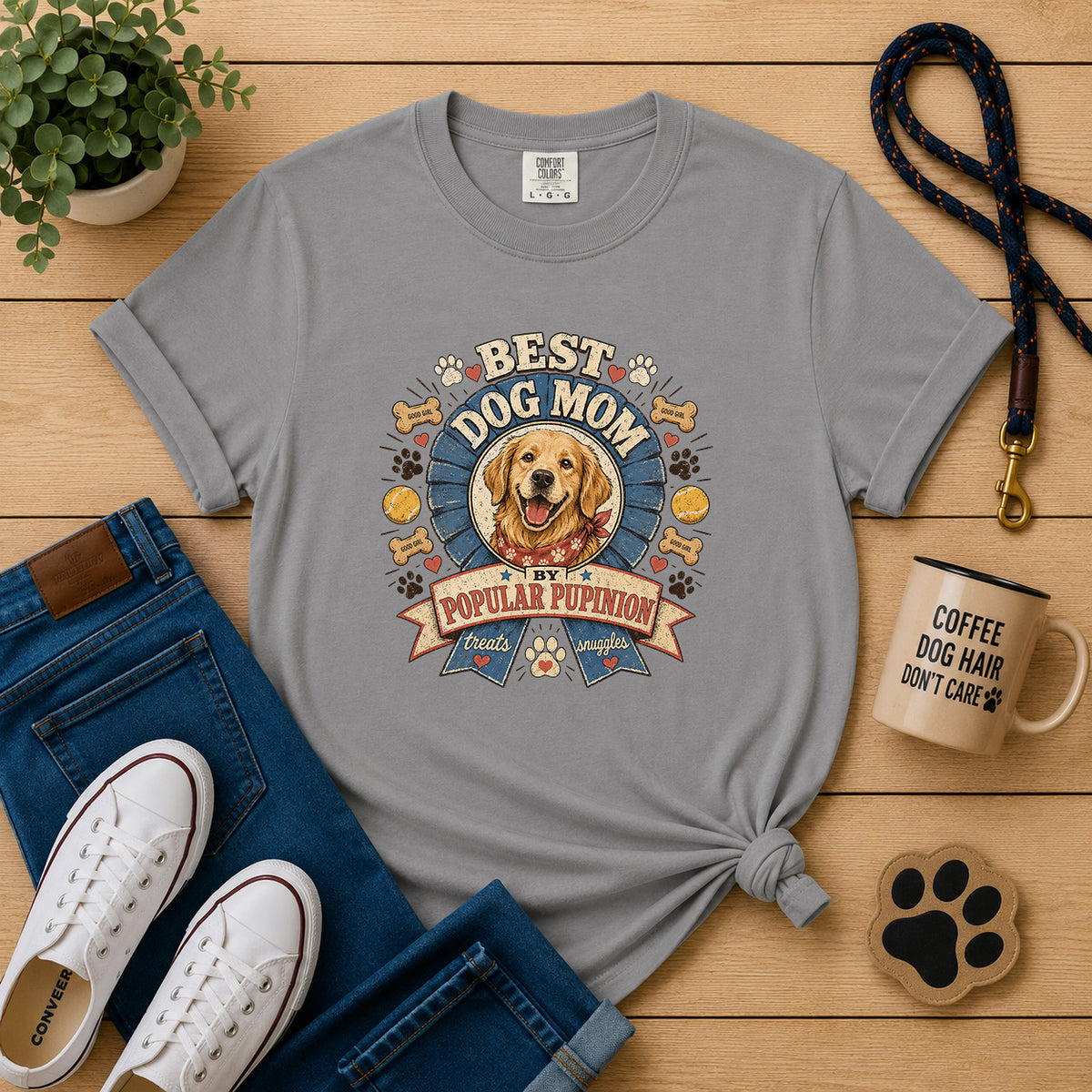 Best Dog Mom by Popular Pupinion T-Shirt