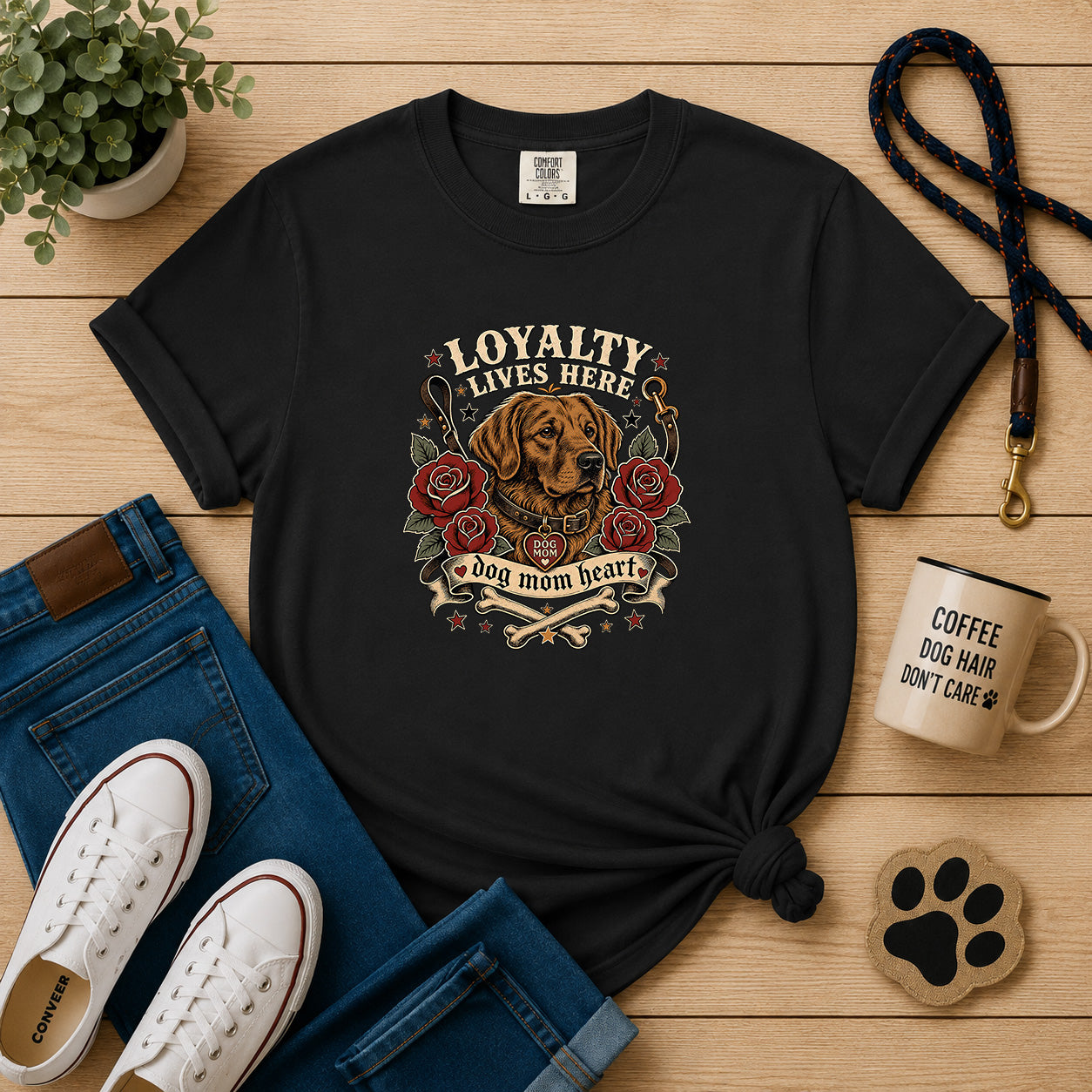 Loyalty Lives Here Dog Mom T-Shirt