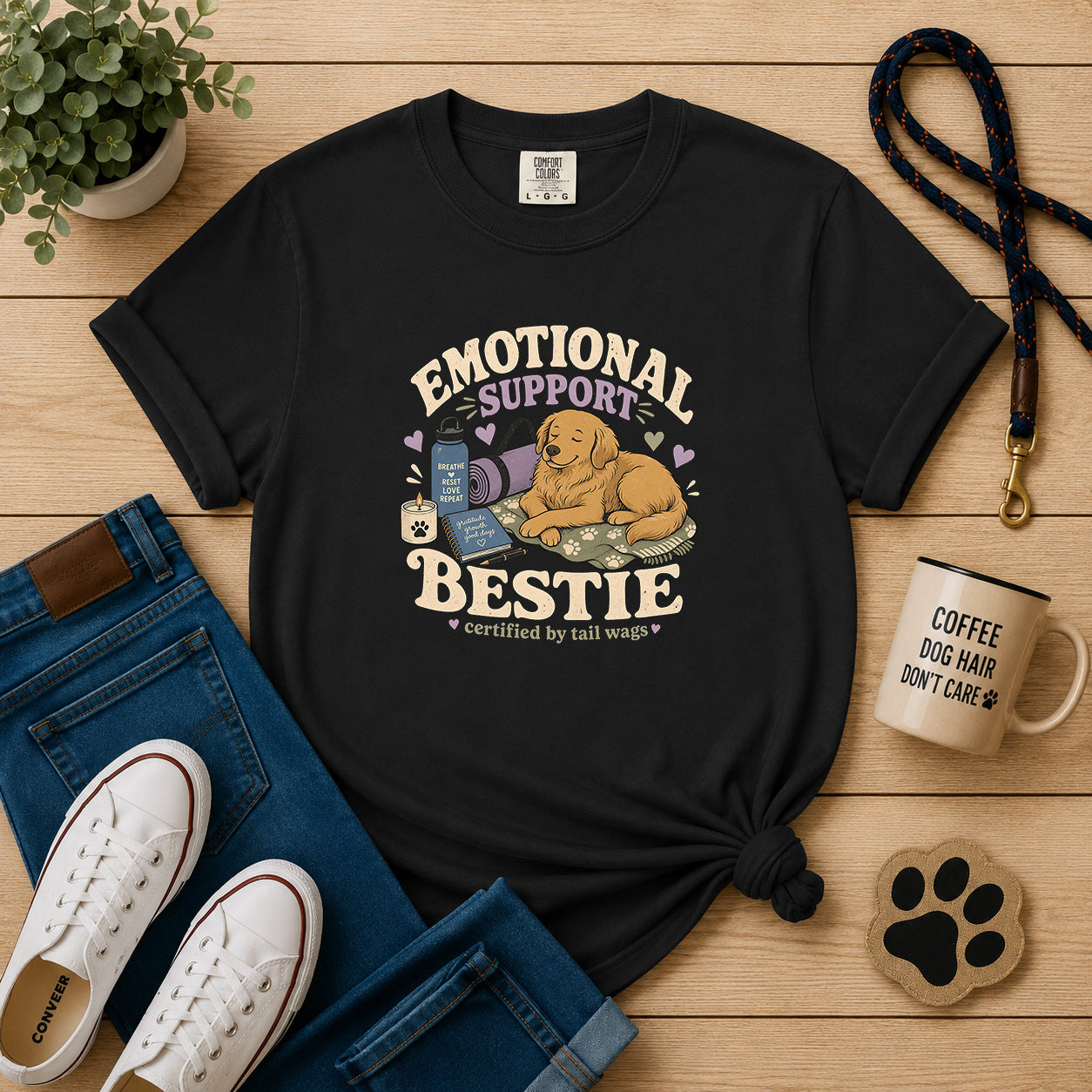 Emotional Support Bestie Dog Mom T-Shirt