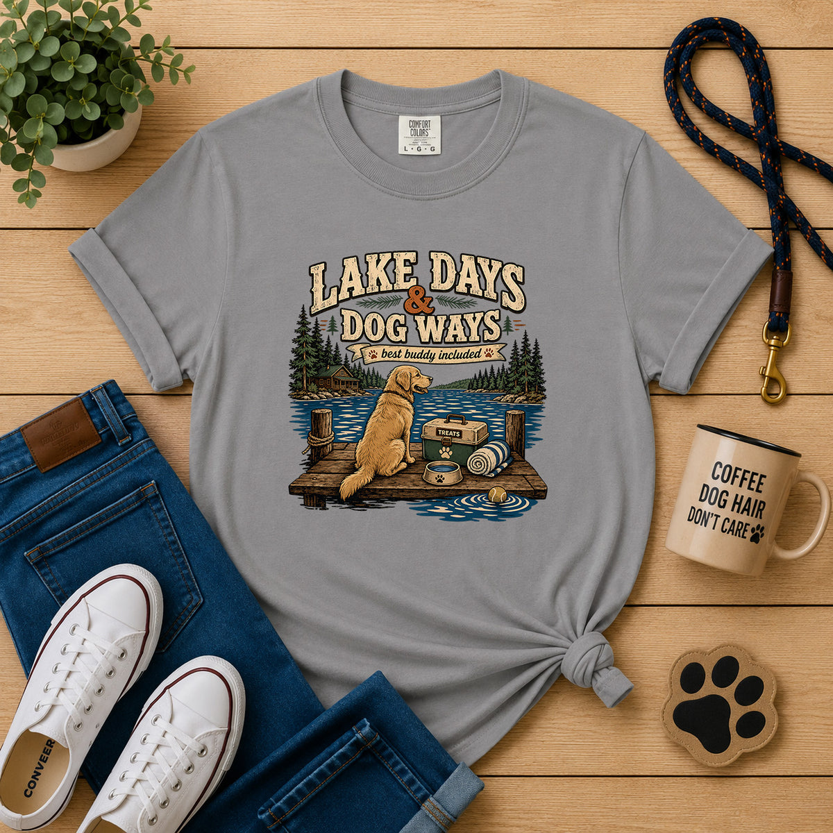 Lake Days & Dog Ways Dog Mom T-Shirt