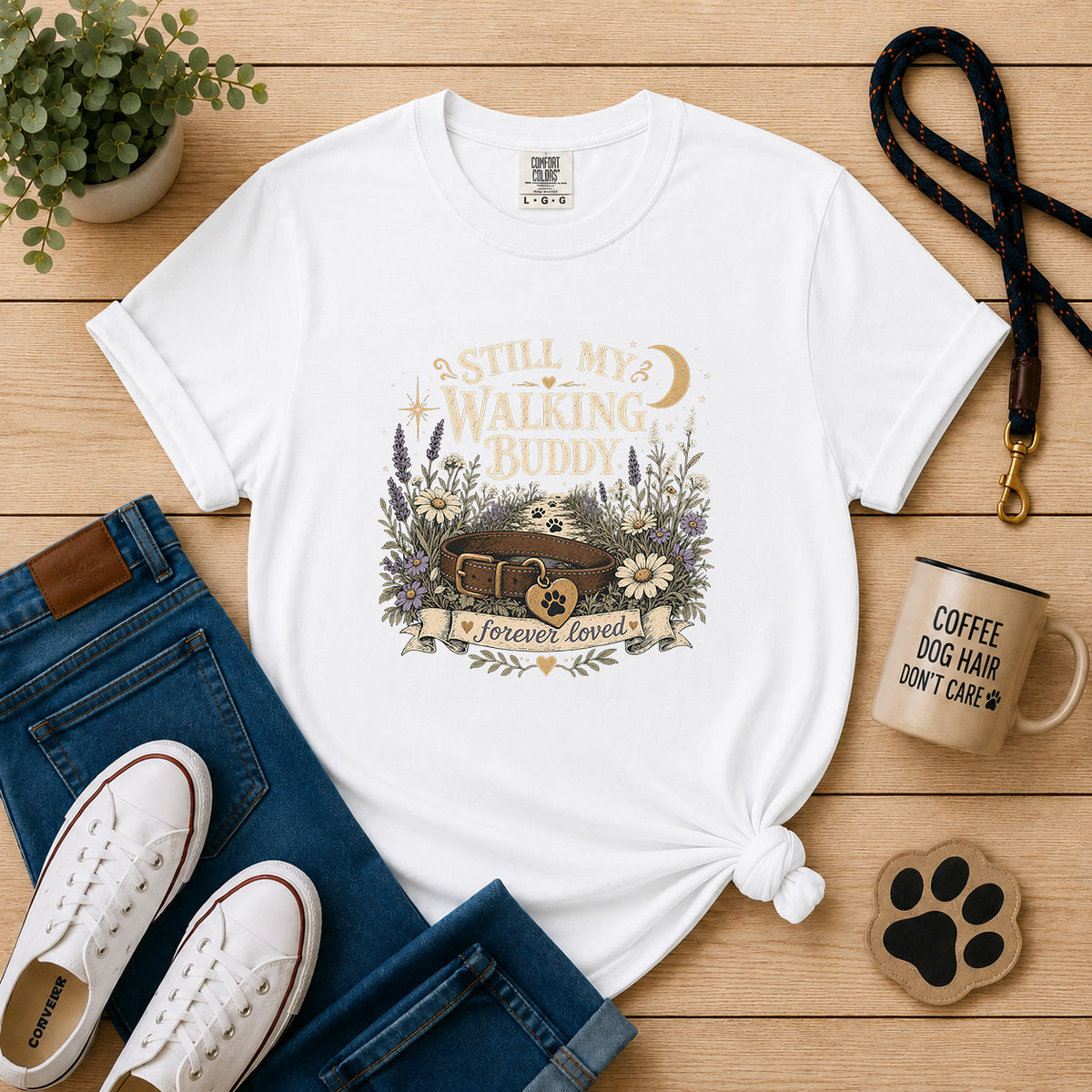 Still My Walking Buddy Dog Memorial T-Shirt