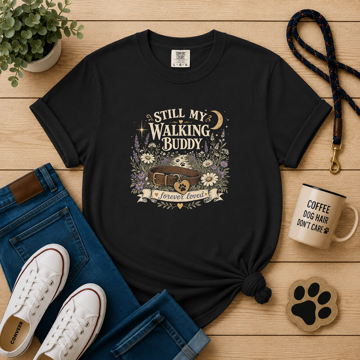 Still My Walking Buddy Dog Memorial T-Shirt