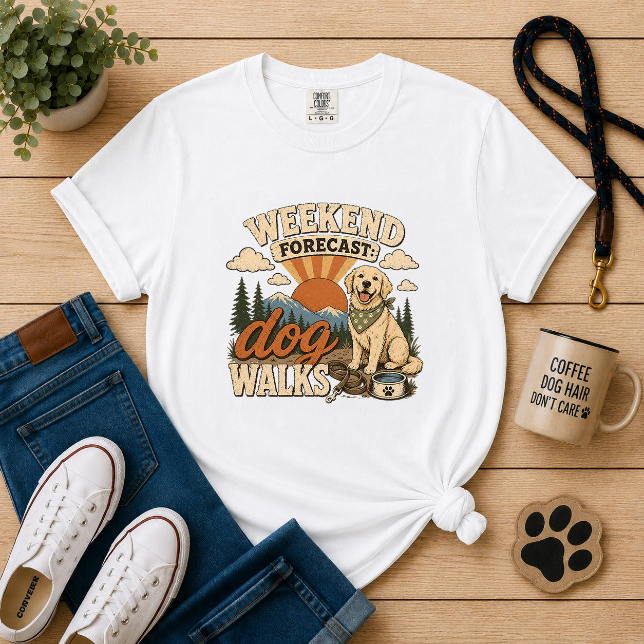 Weekend Forecast Dog Walks T-Shirt