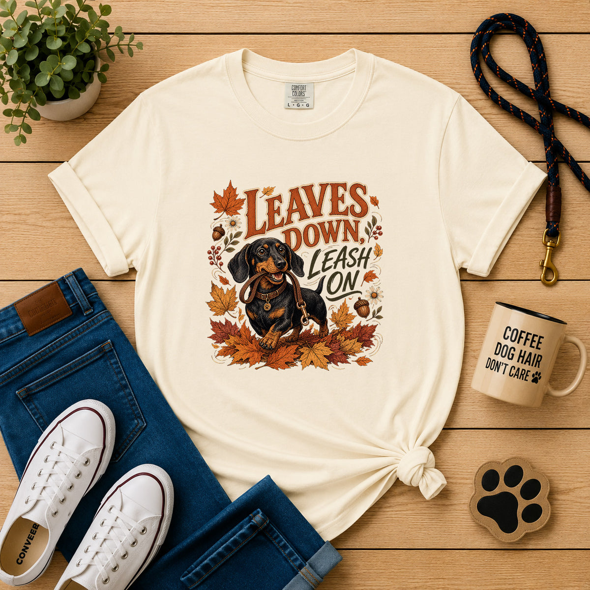Leaves Down, Leash On T-Shirt