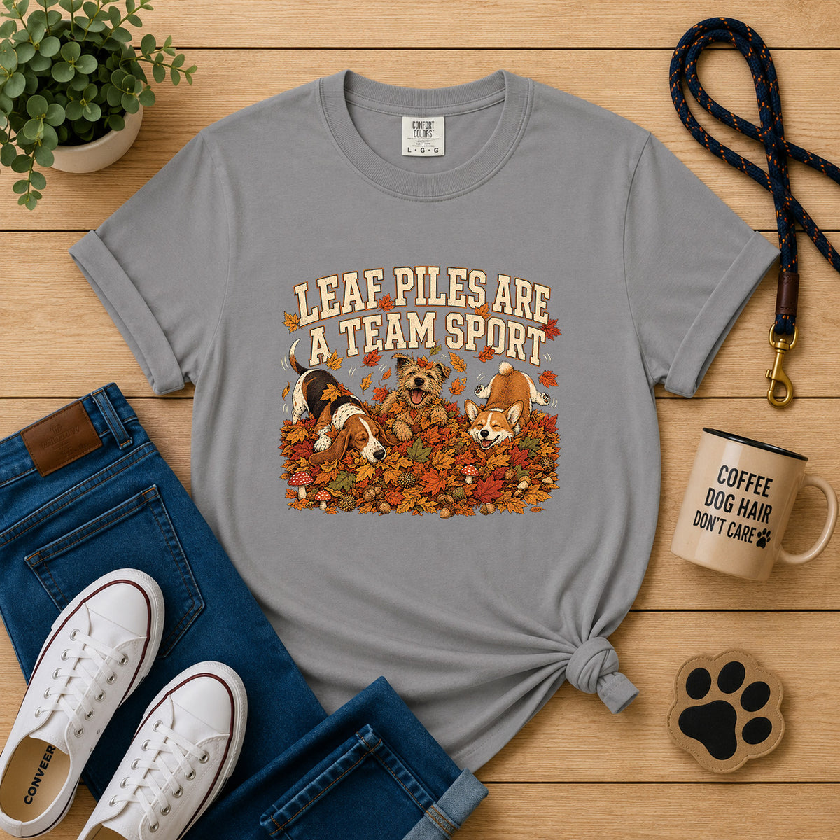 Leaf Piles Are a Team Sport T-Shirt