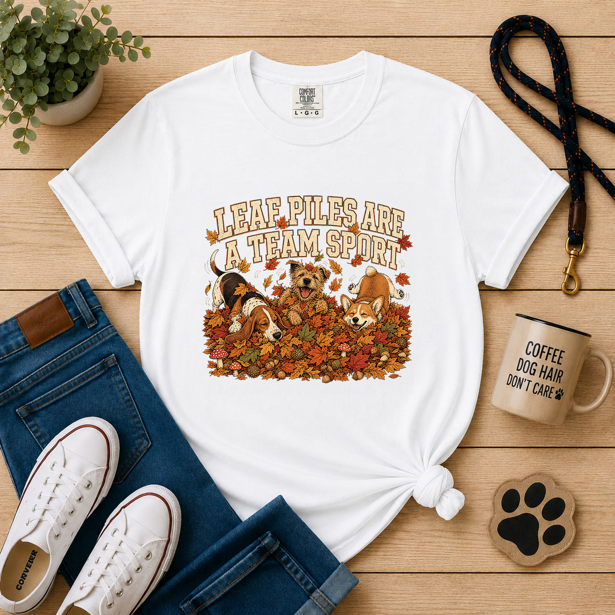 Leaf Piles Are a Team Sport T-Shirt