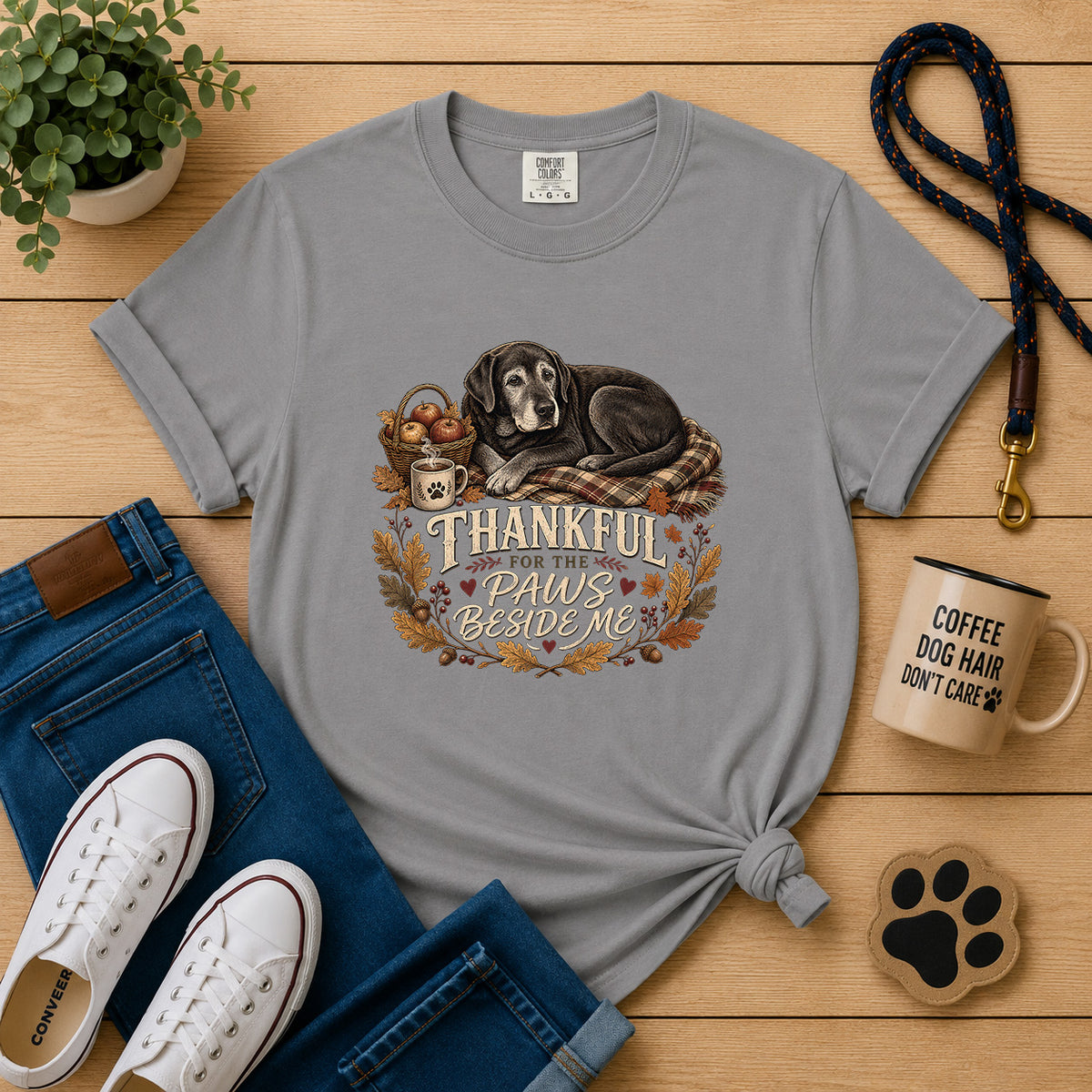 Thankful for the Paws Beside Me T-Shirt