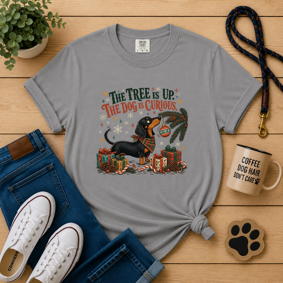 The Tree Is Up, The Dog Is Curious T-Shirt