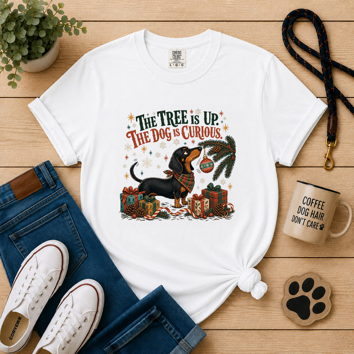 The Tree Is Up, The Dog Is Curious T-Shirt