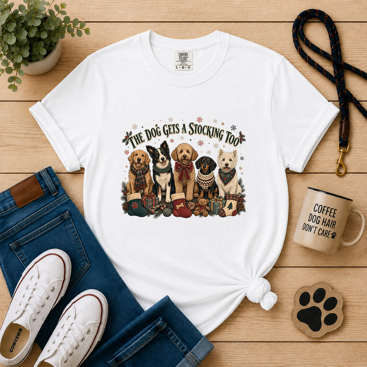 The Dog Gets a Stocking Too T-Shirt