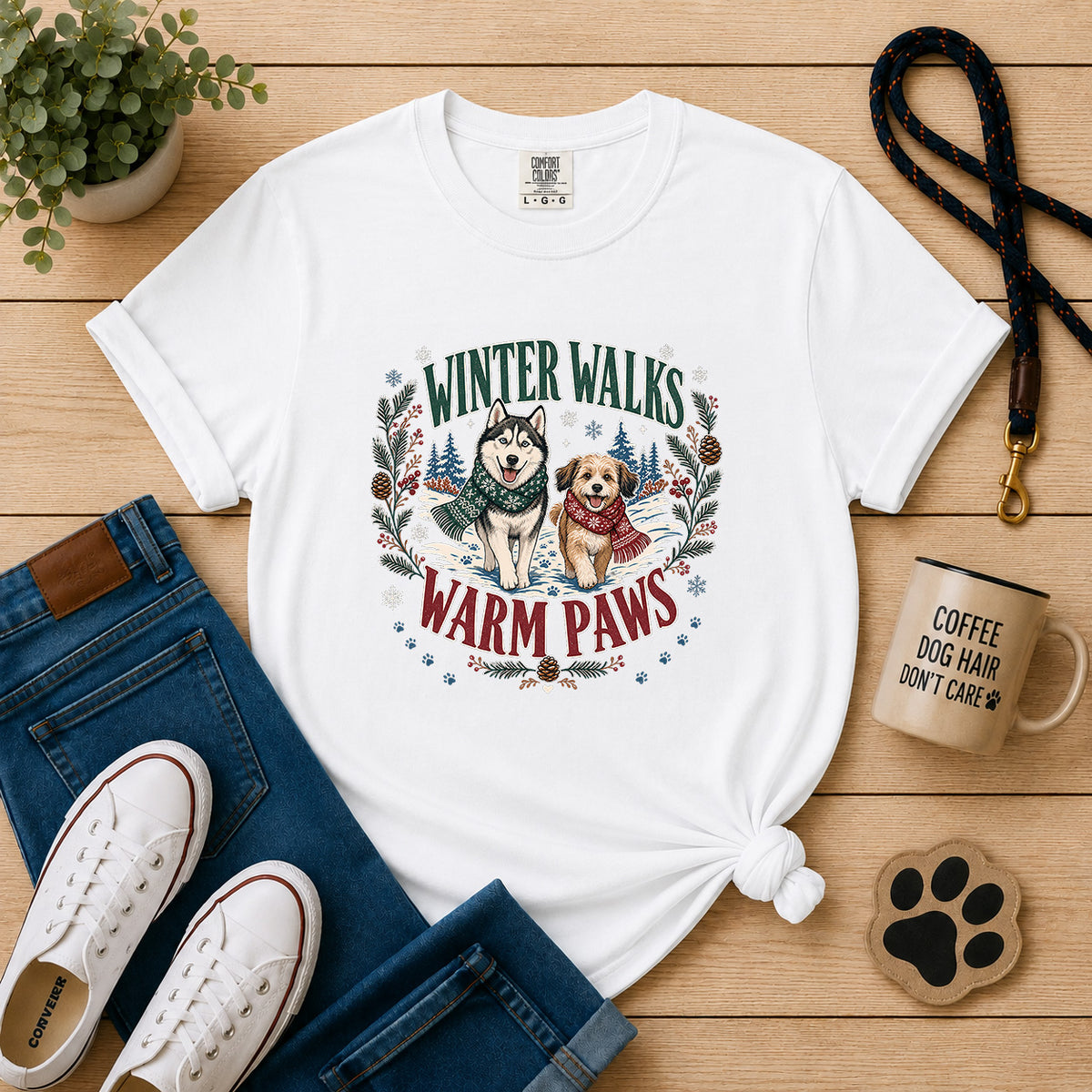 Winter Walks, Warm Paws T-Shirt