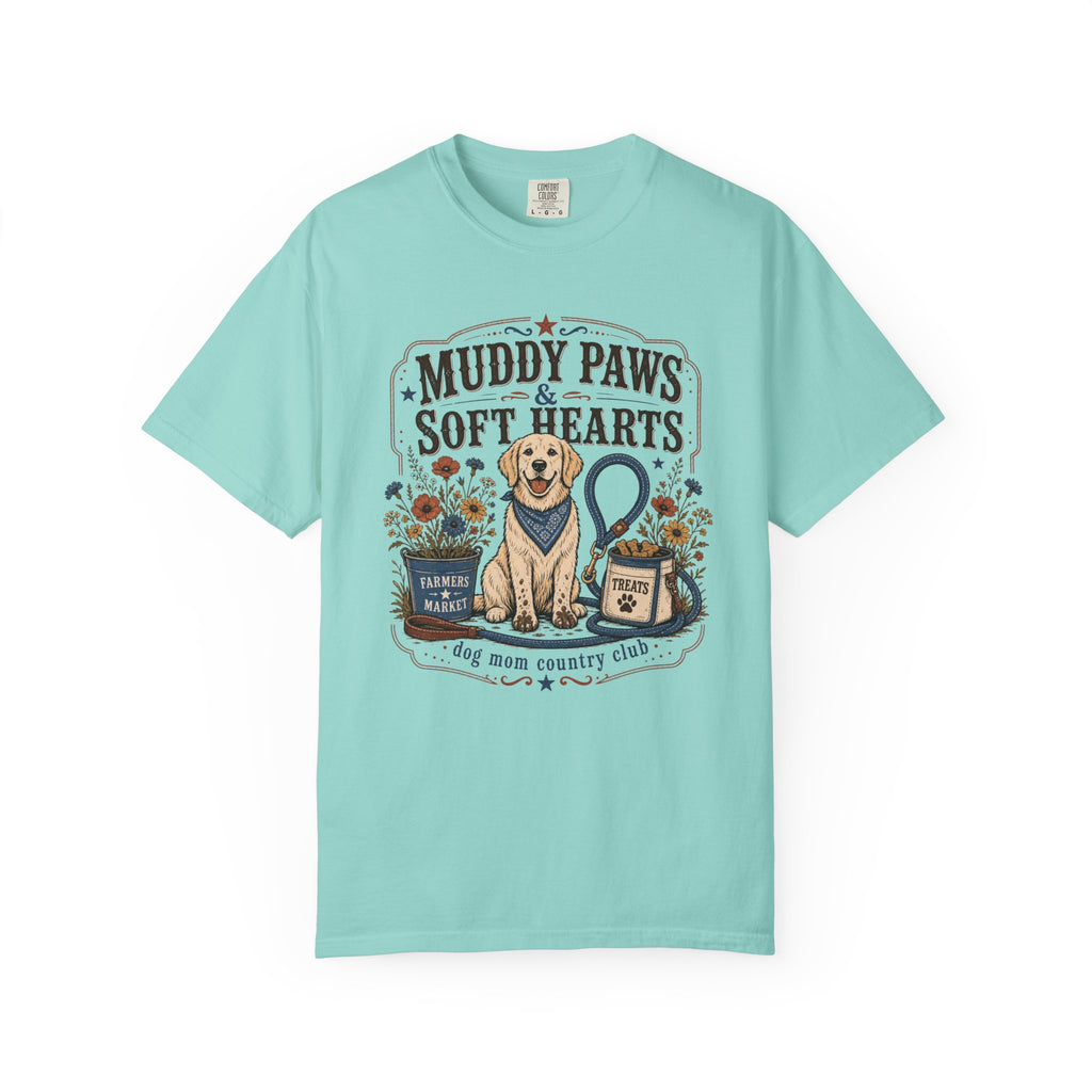 Muddy Paws & Soft Hearts Dog Mom T-Shirt