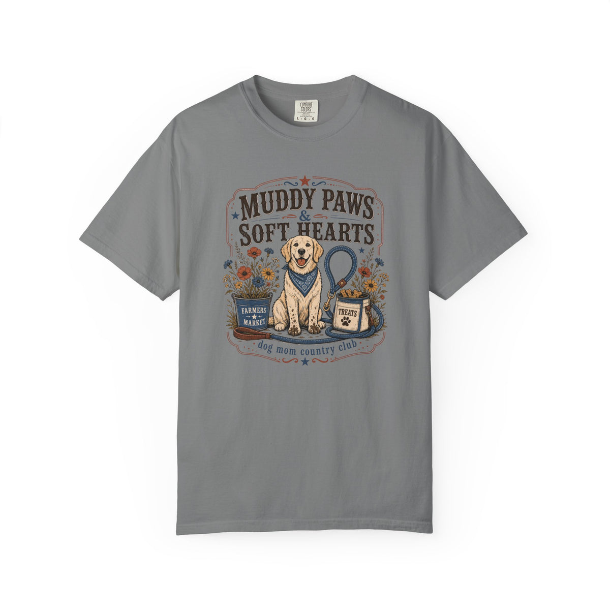 Muddy Paws & Soft Hearts Dog Mom T-Shirt