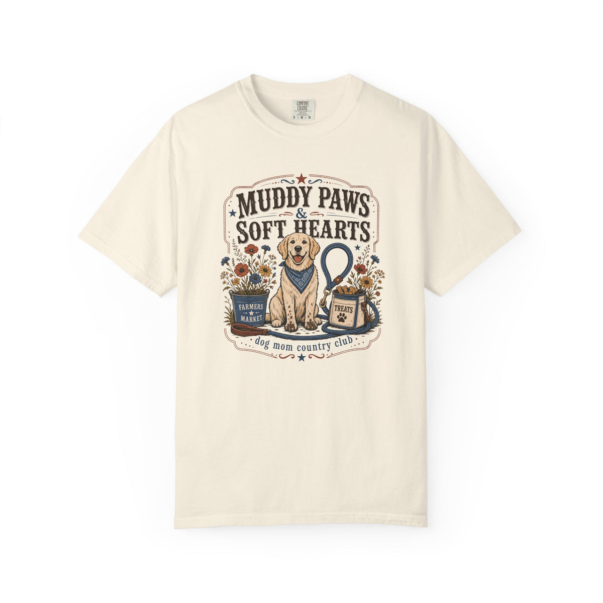 Muddy Paws & Soft Hearts Dog Mom T-Shirt