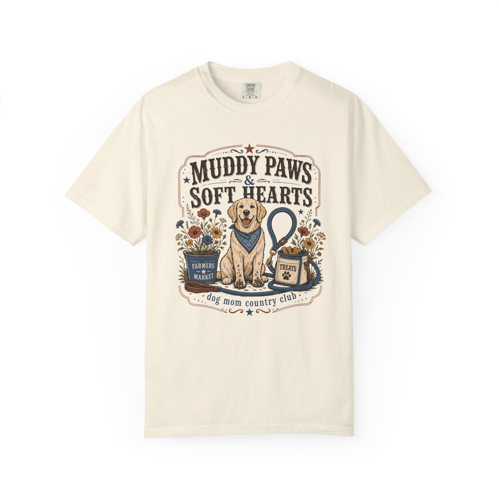 Muddy Paws & Soft Hearts Dog Mom T-Shirt