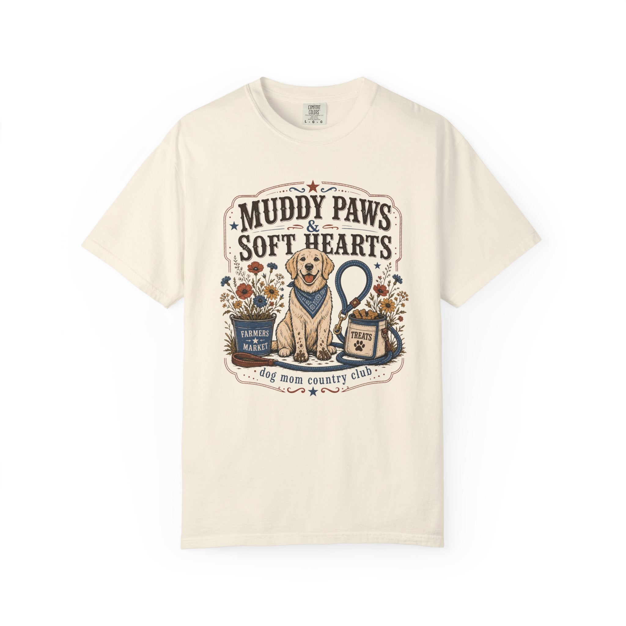 Muddy Paws & Soft Hearts Dog Mom T-Shirt